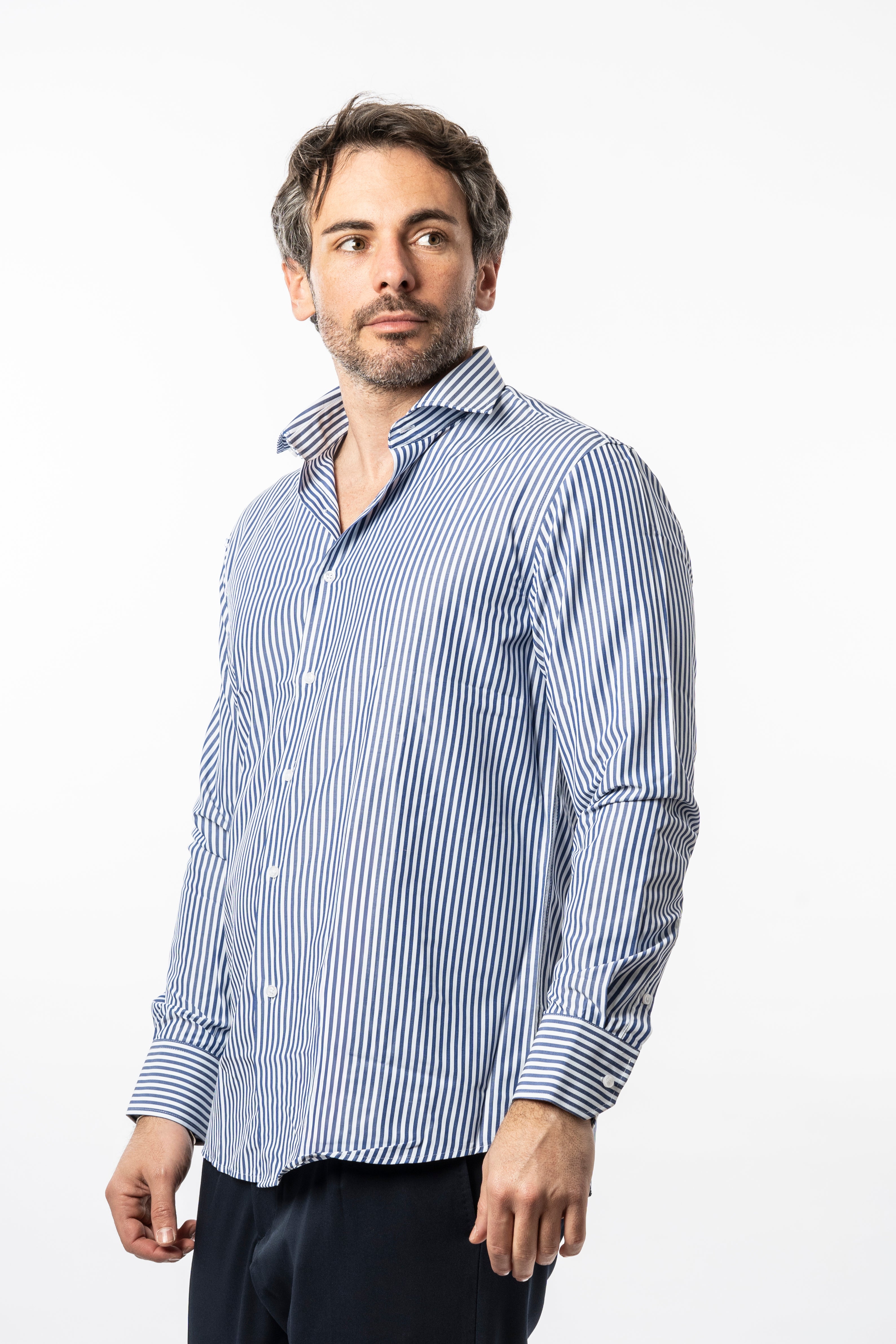 Camicia Vinc - A righe Blu e Bianco